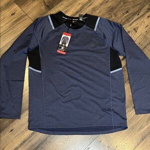 Spyder Dust Navy and Black Long Sleeve Performance Top with Reflective Trim